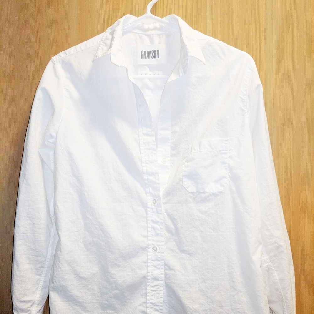 Anthropologie Grayson White Cotton Weave Shirt